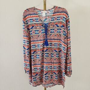 La Blanca Swim Cover Up Womens Size Large Multicolor Striped Printed
